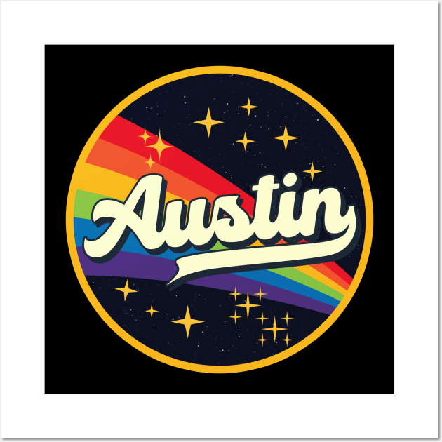 Austin // Rainbow In Space Vintage Style Wall Art by LMW Art